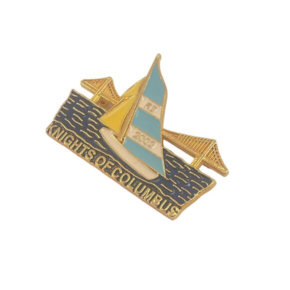 Knights Of Columbus 2002 Enamel Pin Sailboat & Bridge Design - Picture 4 of 6